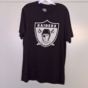 NEW OTS NFL Raiders Men's Rival Tee, Black Legacy Vintage Logo, Large (Slim Fit)